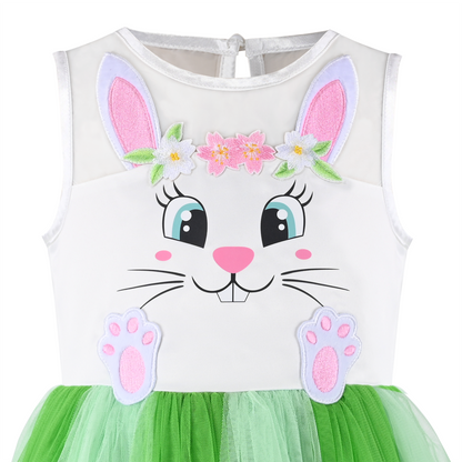 Sunny Fashion Girls Easter Bunny Gradient Tulle Dress Set