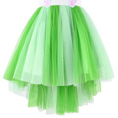 Girls Dress Green Easter Rabbit High Low Dress Egg Hunting Bag Size 4-8 Years