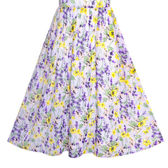 Women's Halter Purple Floral Printed Maxi Casual Party Dress