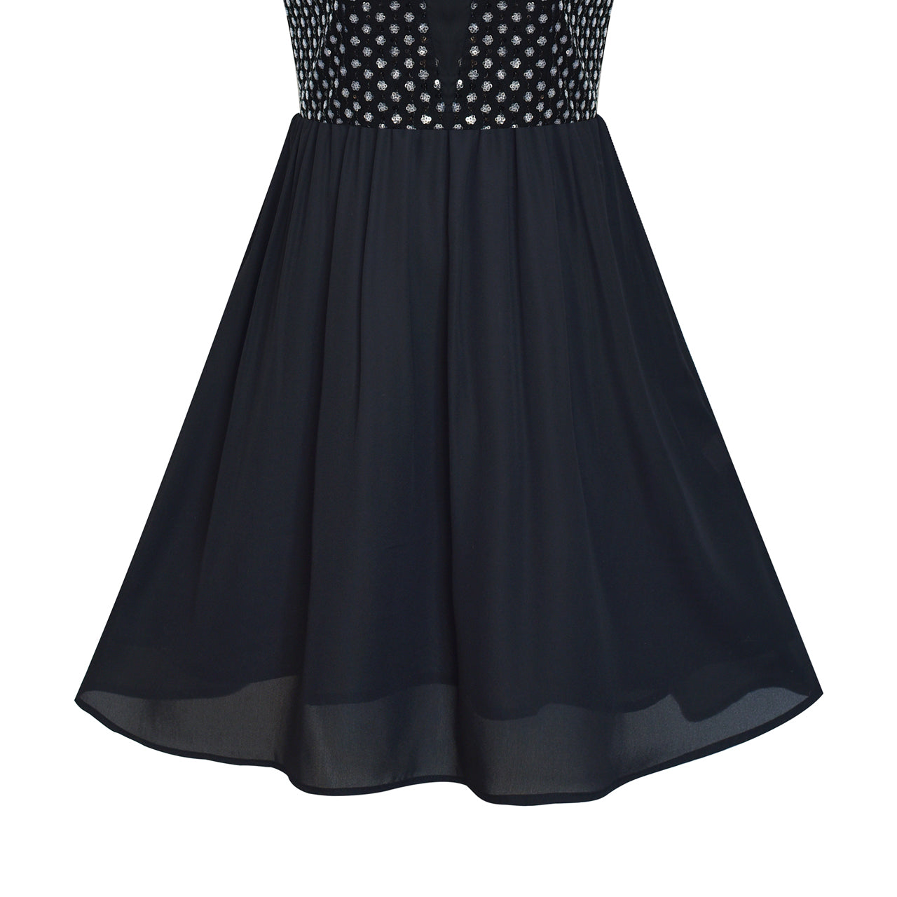 Women Sleeveless Sequin Sexy Chiffon Party Dress