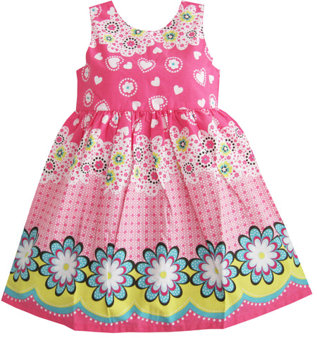 Girls Dress Pink Floral Print Size 12M-8 Years